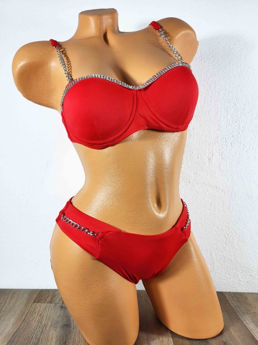Costum de baie cu push-up Tribute Rosu- KS03R