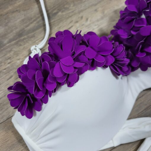 Sutien dama pentru plaja cu balene metalice Mojito Purple