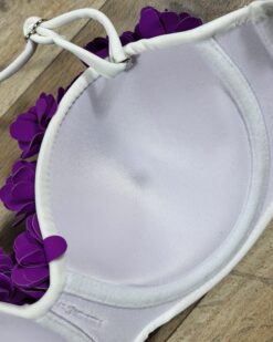 Sutien dama pentru plaja cu balene metalice Mojito Purple