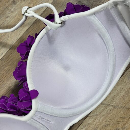 Sutien dama pentru plaja cu balene metalice Mojito Purple