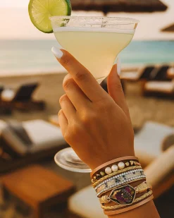 Bratara de mana dama piele Rock Gold-MY13