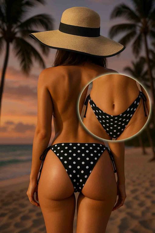 Slip brazilian dama uni cu snur reglabil in laterale Buline