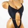 Costum de baie intreg cu slip brazilian Viena Negru- KS08N