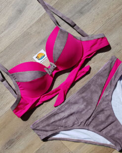 Costum de baie doua piese cu push-up Milano Roz