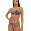 Costume de baie cu slip tanga si pernite de push up Leopard