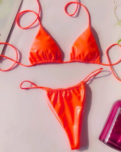 Costum de baie doua piese cu slip brazilian Roxete Orange