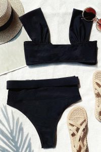 Costum de baie doua piese cu slip brazilian Godess Negru