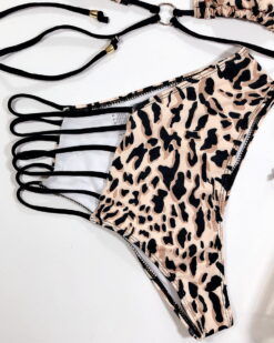 Costum de baie doua piese cu talie inalta Nicola AnimalPrint