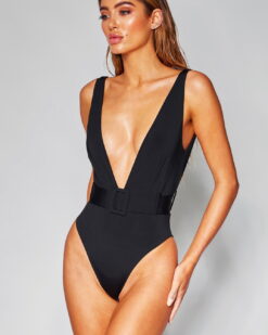 Costum de baie intreg cu decolteu J’adore Negru