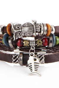 Bratara mana femei reglabila cu pendatif bufnita