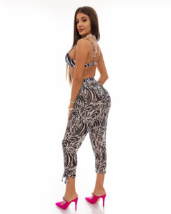 Costume de baie cu slip brazilian si pantaloni Zebra