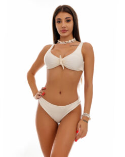 Costume de baie doua piese cu slip clasic si esarfa Nude Valeria