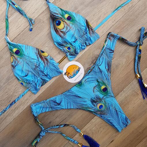 Costume de baie doua piese cu slip brazilian Paun