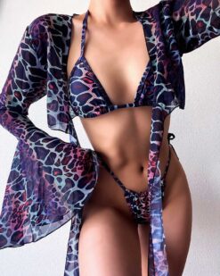 Costume de baie trei piese Purple Snake