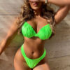 Costume de baie dama cu slip brazilian El Salvador Verde Neon