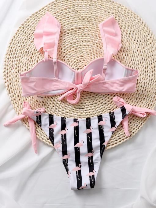 Costume de baie doua piese Flamingo Roz