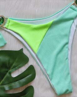 Costume de baie doua piese cu slip brazilian Londra Verde