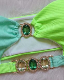 Costume de baie doua piese cu slip brazilian Londra Verde