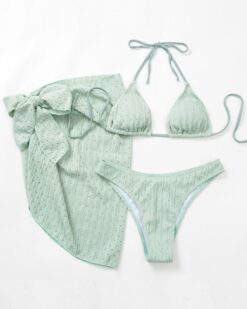 Costume de baie dama trei piese cu slip brazilian Martini Menta