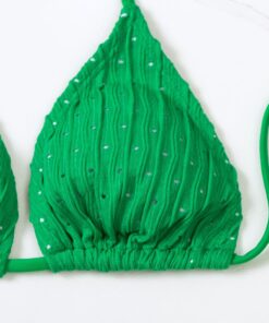 Costume de baie dama trei piese cu slip brazilian Martini Verde
