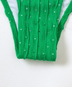 Costume de baie dama trei piese cu slip brazilian Martini Verde