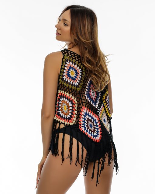 Top de plaja crosetat Phantom Negru