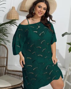 Rochita crosetata de plaja oversize Marimar Verde-839V