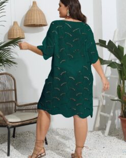 Rochita crosetata de plaja oversize Marimar Verde-839V