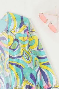 Costume de baie si tunica Americano Paun