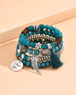 Set patru bratari unisex Stone Turquoise