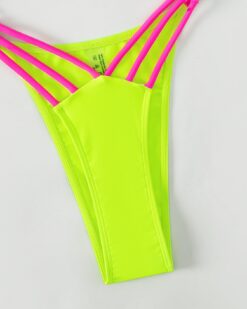 Costume de baie dama doua piese cu slip brazilian Salma Neon