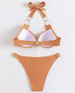 Costume de baie doua piese cu slip tanga Pastel Orange