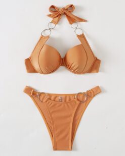 Costume de baie doua piese cu slip tanga Pastel Orange