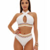 Costume de baie cu slip brazilian si talie inalta Herper Alb