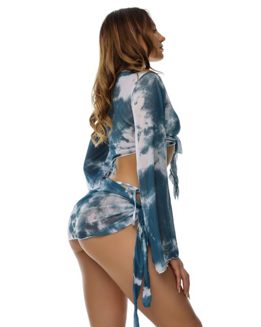 Costume de baie dama cu esarfa si bluza Tinder Blue