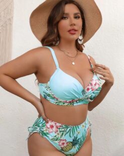 Costum de baie cu talie inalta Diva Blue