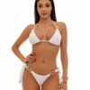 Costume de baie cu slip brazilian si lant Bamboo Ivory