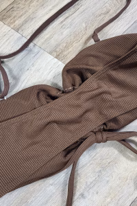 Costume de baie dama 3 piese slip brazilian Coffee Maro