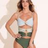 Costume de baie intregi cu slip clasic Seychelles Verde