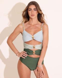 Costume de baie intregi cu slip clasic Seychelles Verde