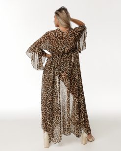 Cardigan dama cu maneci 34, vaporos, marime universala, Animal Print Desert Spirit