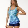 Costume de baie dama, tankini, cu maieu si pantaloni scurti Albastru SeaActive
